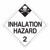 LABELMASTER Inhalation Hazard Placard: Inhalation Hazard 2, 10 3/4 in x 10 3/4 in, 25 Labels, 25 PK (MPN Z-PL28)