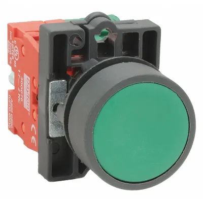 Dayton Flush Push Button Operator: Non-Illuminated, Flush Profile, Non-Metallic - Flush-Mount Push Buttons