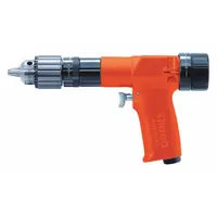 CLECO Air-Powered Drill: 3/8 in Chuck, Heavy Duty, 2,400 RPM, 0.7 hp, Keyed (MPN 135DPV-14B-51)