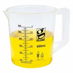 Low Form Plastic Beaker With Handles, 600 mL, Clear Polymethylpentene, Printed Graduations