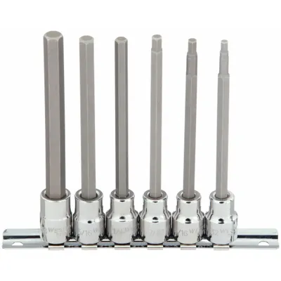 WESTWARD Socket Bit Set: 1 - 25 Pieces, 3/8 in Drive Size, 6 Pieces, 4 53/64 in Overall Lg - Hex Bit Socket Sets