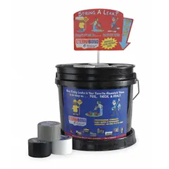 This roof repair tape features MicroSealing Technology and UV protection for long-term outdoor sealing. It bonds to all materials except silicone, making it suitable for sealing leaks on roofs, gutters, and flashing. The tape is 2 inches wide, 4 feet long, and 60 mil thick, in gray.