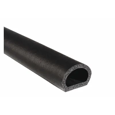TRIM LOK D-Shaped EPDM Foam Rubber Seal, Self-Adhesive, 125 ft x 1 in, Black - D-Section Foam Rubber Seals