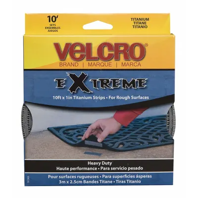 VELCRO BRAND Hook-and-Loop Fastener: Roll, Gray, Hook-and-Loop, 1 in Overall Wd - Hook & Loop Rolls