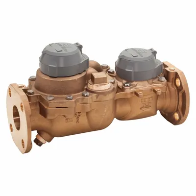 BADGER Turbine Flowmeter: Flow Meter, Water, Bronze, 2 in Flange, 2 in Connection Size - Nutating Disc Flowmeters for Water