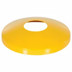 This yellow carbon steel dome cover fits over the top of a 4-1/2 inch bollard. It protects the bollard from weather and debris in industrial yards, loading docks, and parking areas. Overall dimensions: 4-1/2 in length, 4-1/2 in width, 2-3/4 in height.