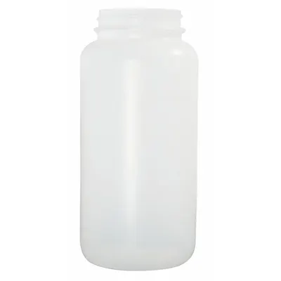 QORPAK Bottle: HDPE, 400 mL, 13.5 fl oz, Natural, 53-400 mm, No Closure, No Closure - HDPE Wide Mouth Round Lab Bottles