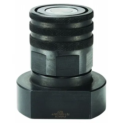 PARKER Hydraulic Quick Connect Hose Coupling: 1 in Coupling Size, Steel - Parker FET Series Hydraulic Quick-Connect Coupling Bodies