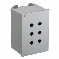 HAMMOND Push Button Enclosure: 22mm, 6 Holes, Carbon Steel, NEMA 12 (MPN 1489MP6)