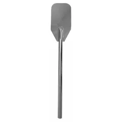 This solid stainless steel mixing paddle is FDA compliant for sanitary blending applications. With a 42-inch overall length and 9 3/4-inch blade, it is suited for mixing viscous or shear-sensitive materials in food, pharmaceutical, and chemical processing. The straight bar design and one-piece construction facilitate easy cleaning and maintenance.