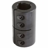 One-piece rigid shaft coupling with two 7/8 in bores, round keyed, inch design. Provides a fixed connection for shafts of equal diameter, ensuring precise alignment and torque transmission in power transmission applications such as conveyors, pumps, and gearboxes