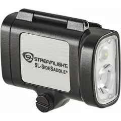 Helmet-clip light with two light outputs, maximum beam distance of 100 meters, and run time up to 16 hours. Powered by 3 AAA batteries. Suitable for hands-free illumination in industrial, maintenance, and outdoor work environments.
