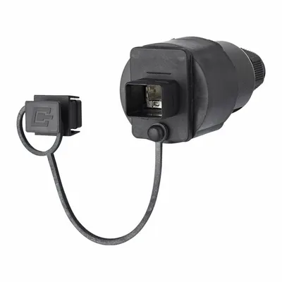 METZ CONNECT Cable Coupler: Cat6, Data/HDBaseT/Power, 8 Poles, Straight, Cable - RJ45 Field Jack Assemblies for Harsh Environments