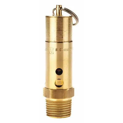 CONRADER Safety Valve: Hard Seat, 1/2 in (M)NPT Inlet (In.), 1/2 in (F)NPT Outlet (In.) - Hard Seat Pneumatic Safety Valves