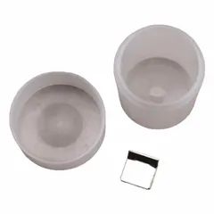 Class 2 leaf calibration weight with a nominal mass of 500 mg. Constructed of stainless steel and supplied in a protective vial. Used for verifying and adjusting the accuracy of precision balances and scales in laboratory and industrial weighing applications.