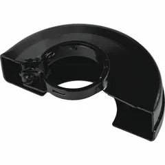 Wheel guard for angle grinders, designed for cut-off operations. Provides operator protection by enclosing the wheel during use. Compatible with select MAKITA angle grinder models.