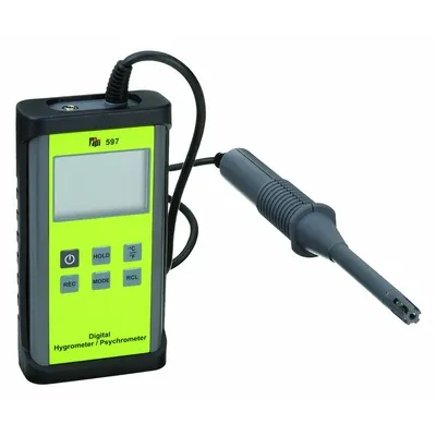 TEST PRODUCTS INTL. Hygro Thermometer Psychrometer: Cabled, 1.1 in x 2.9 in x 5.7 in - Infrared Temperature & Humidity Meters