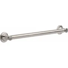 Straight stainless steel grab bar, 24 inches long with 1 1/4 inch diameter. Provides secure support in bathrooms, showers, and tub areas to help prevent slips and falls. Suitable for commercial facilities, healthcare settings, and accessible homes.