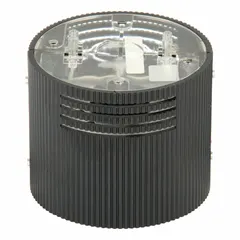 The FEDERAL SIGNAL LSH-120 is a horn sounder module from the LSH series, operating at 120V AC with a steady sound mode. It has a 3 15/16-inch overall diameter and is designed for use in industrial signaling applications, such as mounting on tower light stacks to provide audible alerts for alarms, machine status, or safety warnings.