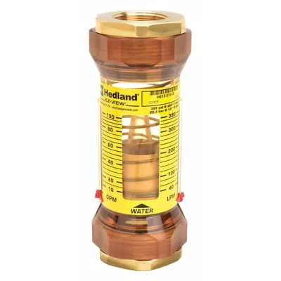 HEDLAND Mechanical Flowmeter: Flow Meter, Scale, Variable Area, Inline, Universal - Inline Flowmeters for Water
