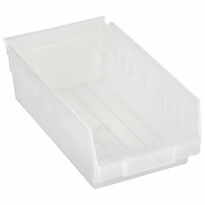 QUANTUM STORAGE SYSTEMS Shelf Bin: 11 5/8 in Overall Lg, 6 5/8 in x 4 in, Clear - Clearview Plastic Shelf Bins