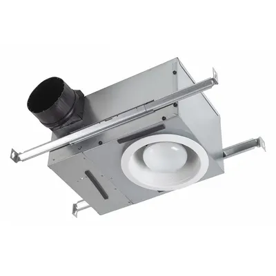 BROAN Recessed Bathroom Ventilation Light: Ceiling, 80 cfm Max, 2 sones, 2 Speed - Bathroom Exhaust Fans with Light