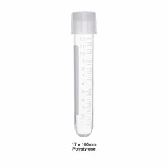 Approved Vendor Polystyrene Culture Tube, 14 mL, Round Bottom, Colorless, with Caps, T8250