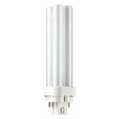 PHILIPS Compact Fluorescent Bulb: 4-Pin (G24q-1), PL-C, Fluorescent, 3000K - CFL Double Twin-Tube Plug-In Lamps