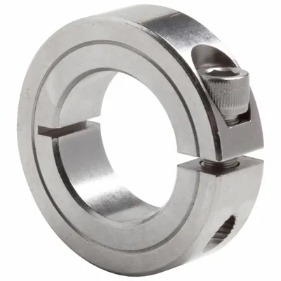 CLIMAX METAL PRODUCTS Shaft Collar: 1-Piece, Inch, Round, Clamp-On, 1 3/16 in Bore Dia - Stainless Steel Shaft Collars