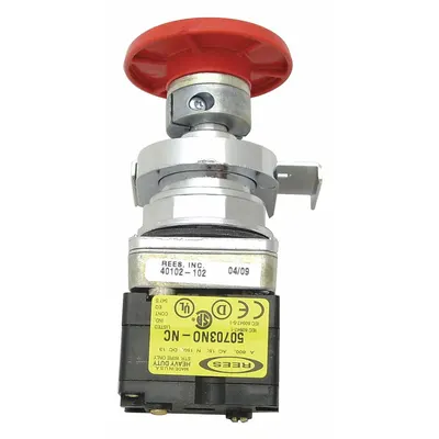 REES Emergency Stop Push Button: Non-Illuminated, Mushroom Head Profile, Non-Metallic - Mushroom-Head Push Buttons