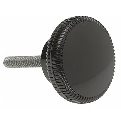 DAVIES Hand Knob: Knurled, Thermoset, 1/4"-20 Thread, 35 mm Thread Lg, 1.25 in Dia - Knurled Knobs with Threaded Stud