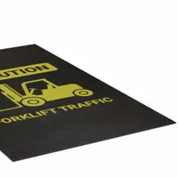 Entrance Mat: Caution Forklift Traffic, 3 ft x 5 ft, 1/8 in Thick, Polypropylene, Adhesive Backed (MPN GRPWS3503-BK)