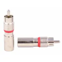DOLPHIN COMPONENTS CORP Coaxial Connector: Male, Connector, Silver, Compression, RG-59, RCA, 10 PK (MPN DC-CRCAM59PLEN)