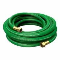 Oxygen Hose Assembly: 1/2 in Hose Inside Dia., Green, Coupled x Coupled, 15 ft Hose Lg (MPN OXR05020-15CC)