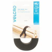 VELCRO BRAND Strap Roll: Strap Roll, Hook-and-Loop, 3/4 in Overall Wd, 12 ft Overall Lg, Black (MPN 90340)
