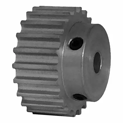 Dayton Timing Pulley: Curvilinear, Fixed, For HTD Timing Belt Section, For 9 mm Belt Wd - HTD Section Fixed-Bore Timing Pulleys with Hub