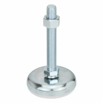 JW WINCO Male-End Leveling Mount: Swiveling Stud, 1/2"-13 Thread Size, 2.36 in - Non-Skid Male Leveling Mounts
