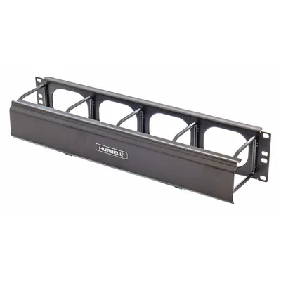 HUBBELL PREMISE WIRING Single Side Horizontal Ring Manager: Horizontal, 3 U - Horizontal Ring-Style Cable Managers