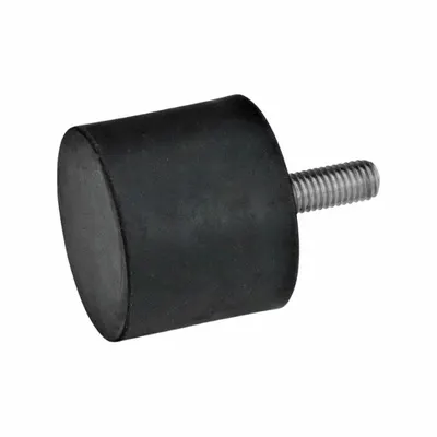 JW WINCO Vibration-Isolating Mount: Cylindrical, Natural Rubber - Male x Non-Threaded Vibration-Isolating Mounts