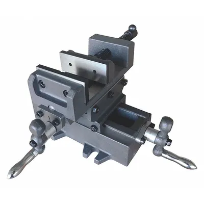 Dayton Machine Vise: 8 in Jaw Face Wd, 8 in Max Jaw Opening, 2 in Throat Dp - Cross-Slide Drill Press Vises