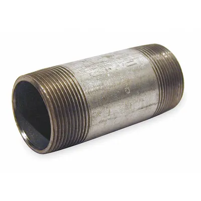 BECK Pipe Nipple: 1/2 in Nominal Pipe Size, 9 1/2 in Lg, Schedule 40, Galvanized Steel - Schedule 40 Threaded on Both Ends Pipe & Pipe Nipples