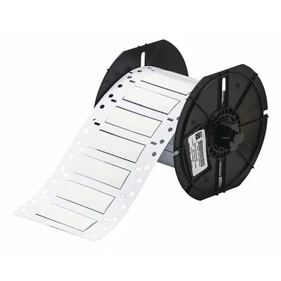 BRADY Sleeve Label: 3/8 in x 2 in, Polyolefin, White (Matte) - Brady Precut Sleeve Label Rolls