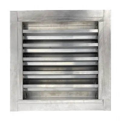 Dayton Intake Louver: Flanged, Flush Mount, 23 1/2 in H, 47 1/2 in W, Aluminum - Drainable Adjustable-Blade Louvers