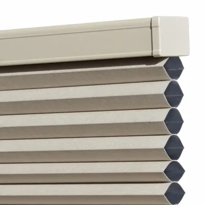 KEYSTONE FABRICS Cordless Cellular Shade: Blackout, 60 in Ht, 60 in Wd, 3/8 mm Thick, Tan - Light-Filtering Pull-Down Cellular Shades
