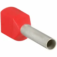 PANDUIT Wire Ferrule: 18 AWG Max Wire Size, Holds 2 Wire, Red, Polypropylene, 0.09 in Ferrule Dia (MPN FTD77-8-D)