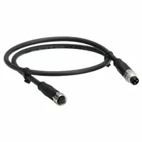 Cordset: M8 Female Straight X M8 Male Straight, 4 Pins, Black, PUR, 0.5 m Cable Lg (MPN 21348081489005)