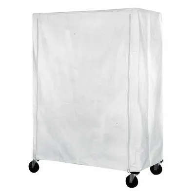 EAGLE GROUP Utility Cart Cover: White, Nylon, Zipper, 48 in Wd, 86 in Ht - Zipper Mildew-Resistant Coated Nylon Covers