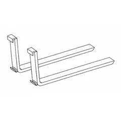 Replacement fork accessory for stackers, sold as a pair. Compatible with models 2MPT8, 2MPT9, and 2MPU1. Used for lifting and transporting palletized loads in warehouses and industrial facilities.