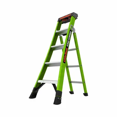 LITTLE GIANT Combination Ladder: 3 Configurations, Fiberglass, 375 lb Load Capacity - Leaning & Extending Multifunction Ladders