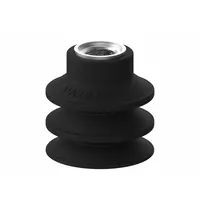 PIAB Vacuum Pad Assembly: Multi-Bellows, G3/8 in, 42 mm Pad Dia, Nitrile/PVC, Black, 60A, PAXB (MPN S.PAXB42NP60.G38M.01)